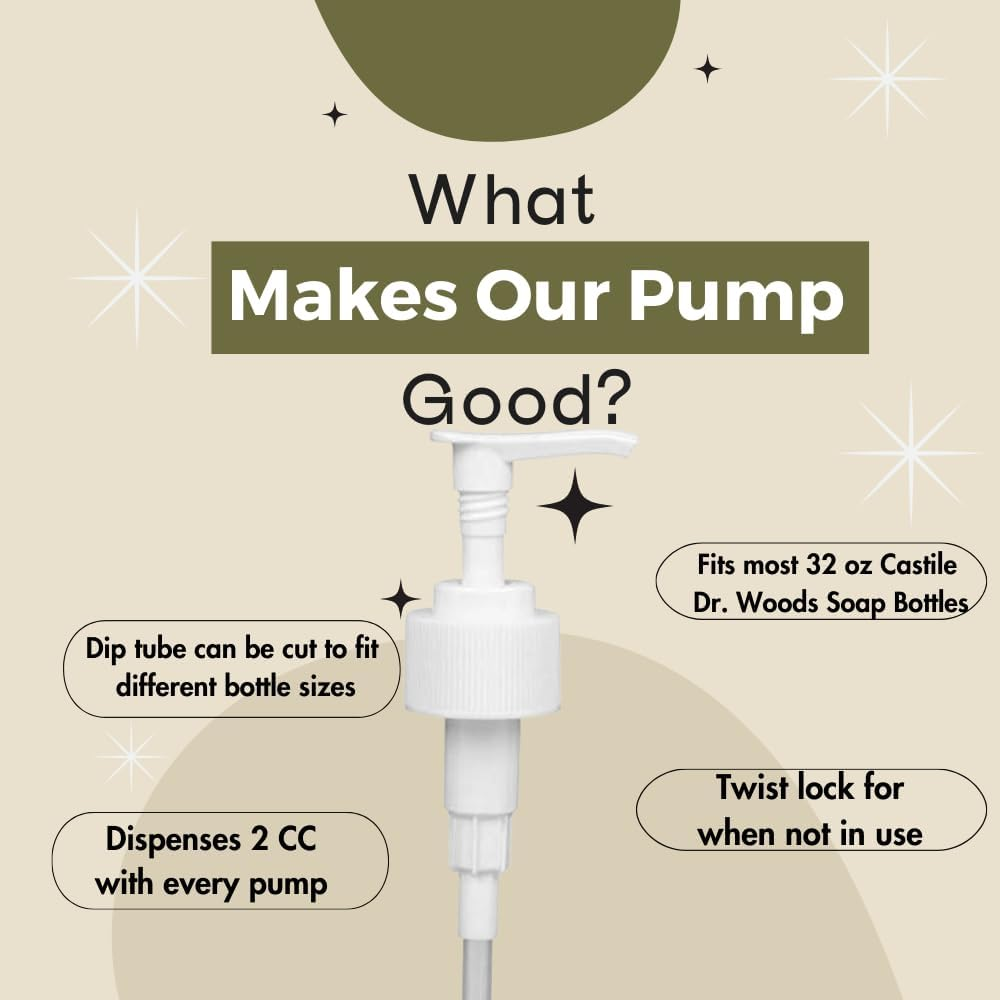 Dr. Woods Soap Bottle Pumps - Fits All 32 Oz Bottles for Dr. Woods and Dr. Bronners (Pack of 3) image number 1
