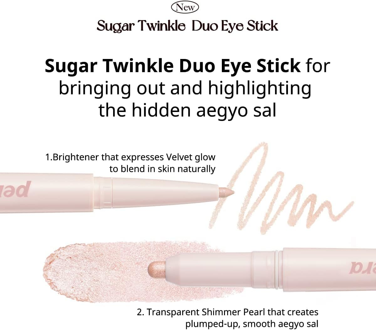 Peripera Sugar Twinkle Duo Eye Stick 03 Glimmering Pink