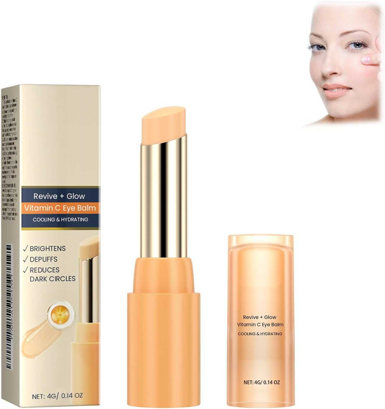 Eye Balm with Vitamin C Brightens and Reduces Puffiness, Multi Correxion Hydrating Eye Stick for Dark Circles and Puffiness, Moisturizing Hydrating Cream Retinol Deep Wrinkle Serum (1Pcs)