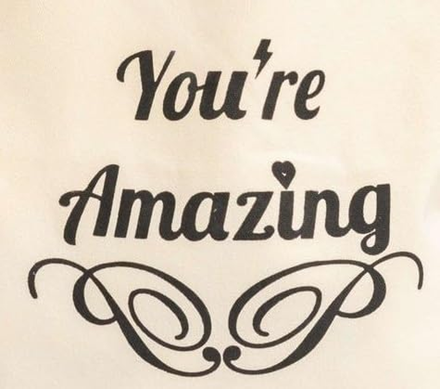 PHOENA Organic Cotton Canvas Tote - Reusable Shopping and Grocery Bag, Eco-Friendly Sustainable Shoulder Bag for Travel, Everyday Use (You'Re Amazing) - Small Size image number 1