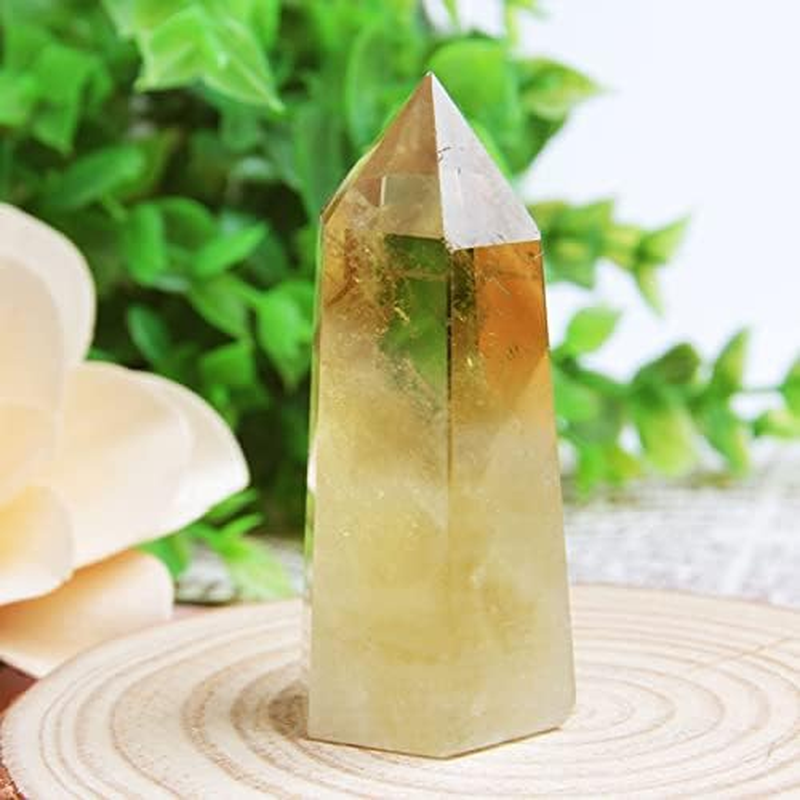 Acxico 1Pcs 5-6Cm Natural Smoky Citrine Quartz Obelisk Crystal Wand Point Healing image number 6
