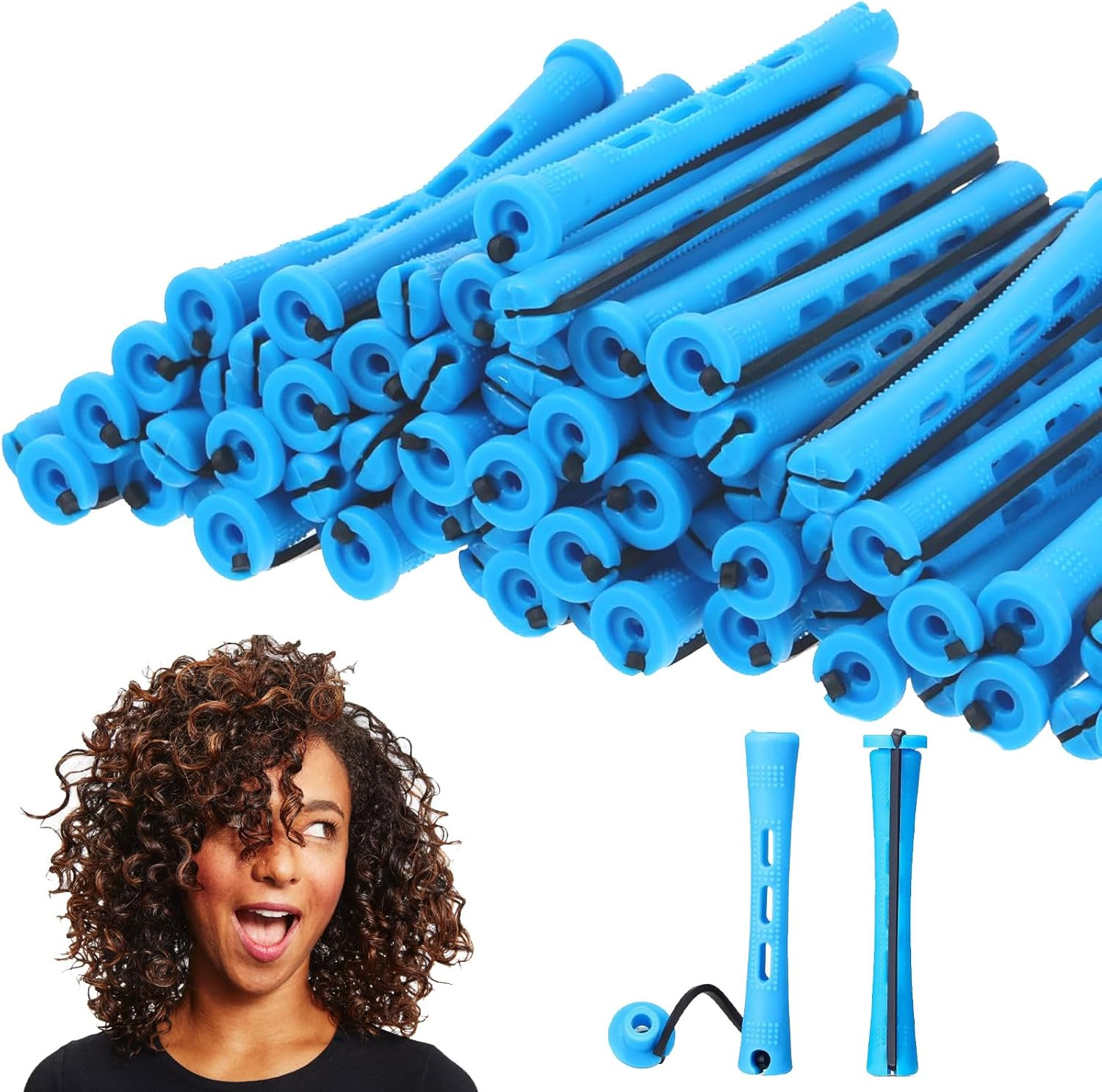 60 Pieces Permanent Hair Curls, Small Size, Curlers, Short Hair, 0.35 Inches, Permanent Curlers for Natural, Long and Short Hairstyles. image number 4