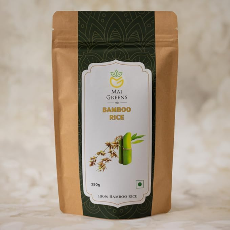 Maigreens Bamboo Rice - 250G | Kerala Wayanad Forest Wild Bamboo Rice | Mulayari | Moongil Arisi | Brown Small Grain, Raw | Unpolished