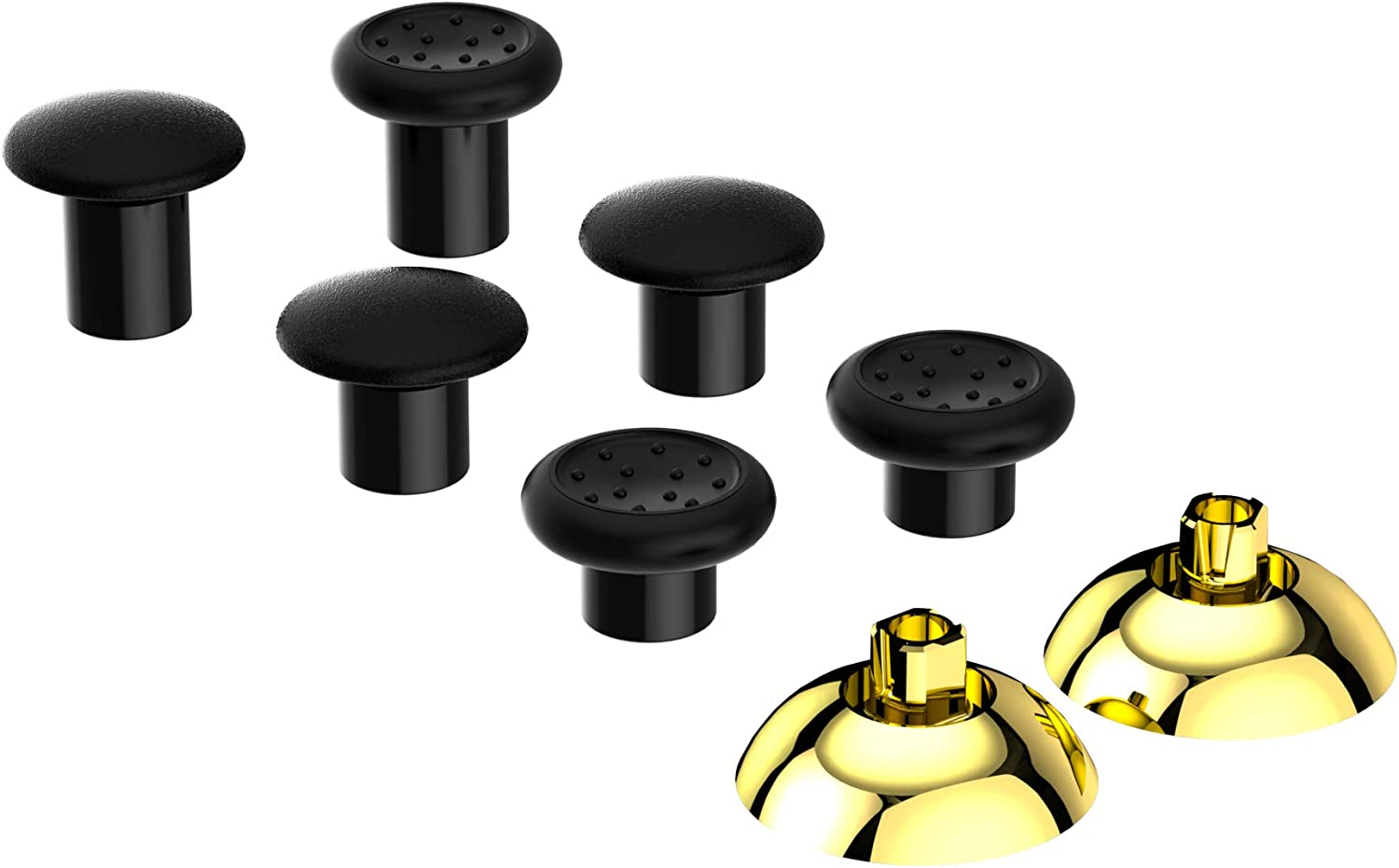 Extremerate Thumbsgear Interchangeable Ergonomic Thumbstick for Xbox Series X & S/Xbox One/Xbox One Elite/Xbox One S & X Controller W/ 3 Height Domed & Concave Grips Adjustable Joystick - Chrome Gold image number 1