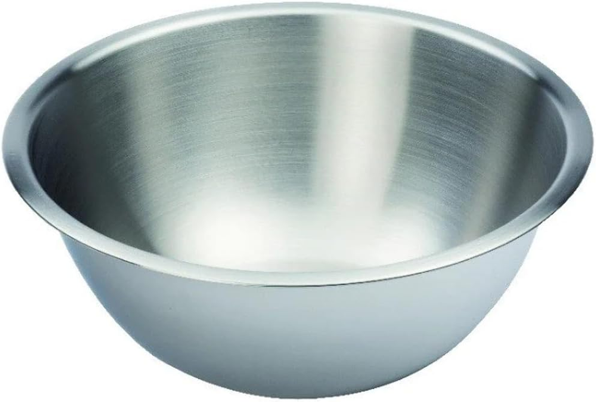 Eterna Satin Mixing Bowl, Silver, 24 Cm / 2.8 L &ndash; High-Quality 18/8 Stainless Steel Bowl with Fluted Rim for Easy Grip &ndash; Durable, Hygienic & Easy to Clean Kitchen Essential - 24 Cm (Pack Of 2) image number 1