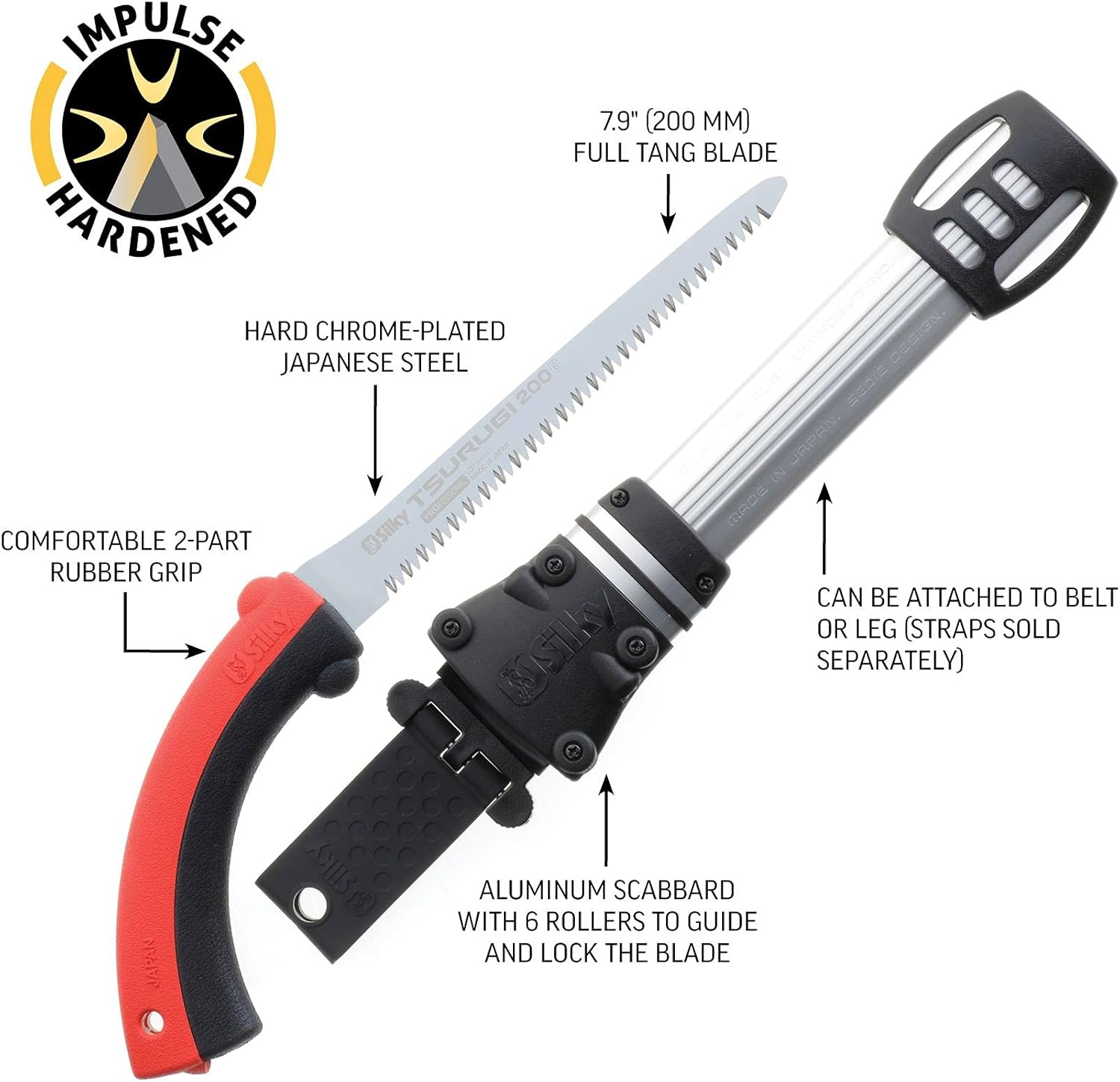 Silky Professional Series TSURUGI Straight Hand Saw 200Mm Large Teeth (450-20)