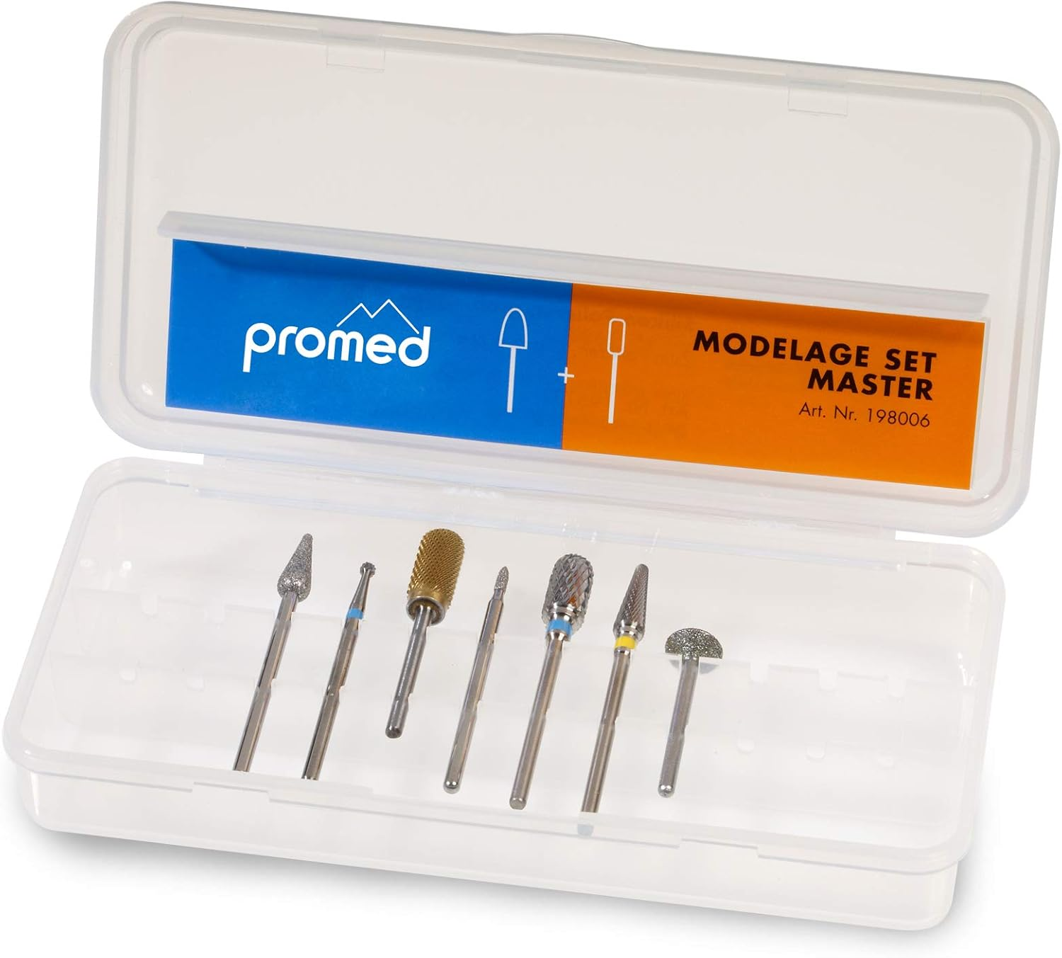 Promed Master Sanding Set 7 Sapphire Carbide and Diamond Grinding Bodies, Bit Set, Nail Cutter Attachments, Nail Cutter Accessories