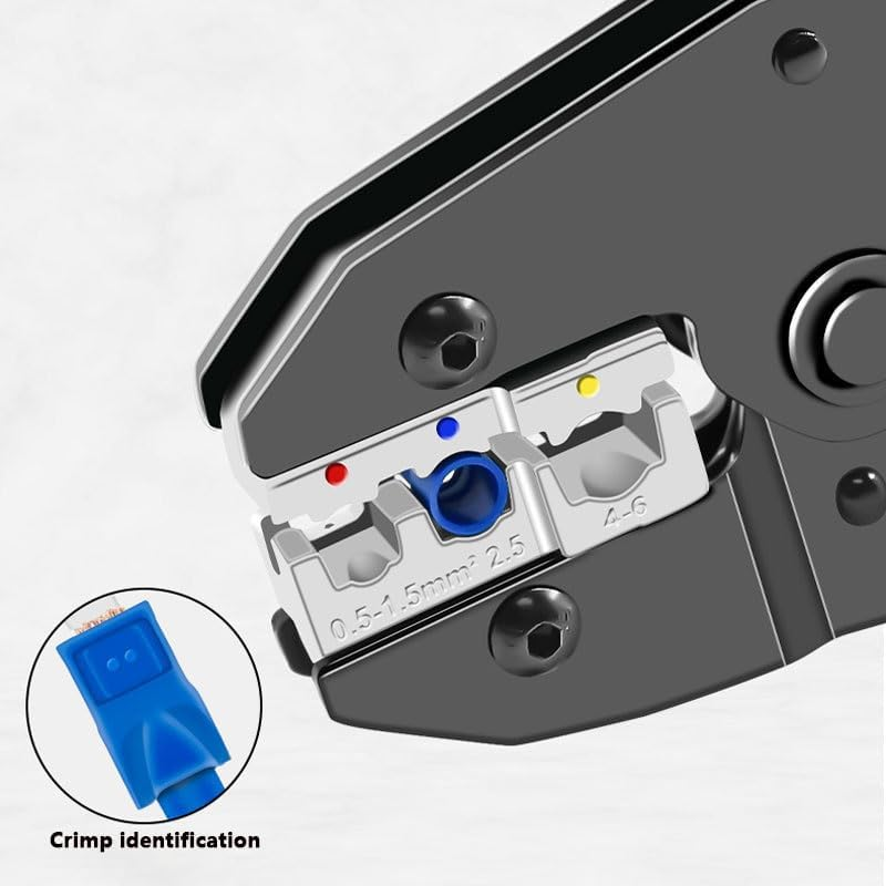 SOVYOULIVE Crimping Tool for Heat Shrink Connectors AWG22-10 (0.5-1.5Mm&sup2;)(1.5-2.5Mm&sup2;), Insulated Ratcheting Wire Terminal, Electrical Crimper Plier for Electrical Connectors image number 5