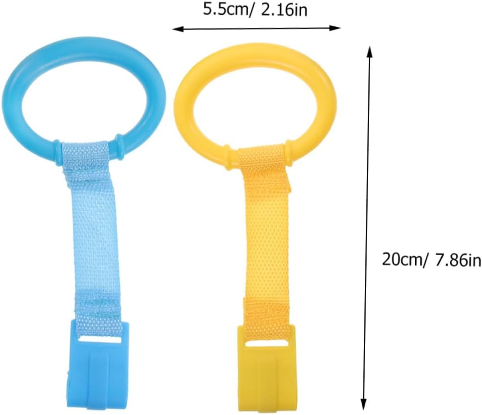 RORPOIR Baby Bed Stand up Rings 4Pcs Infant Walking Exercise Rings Pull Rings for Sturdy Lightweight Yellow image number 4