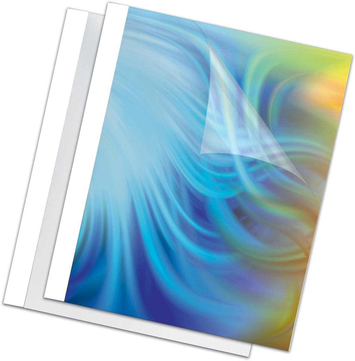 Fellowes Thermal Binding Covers Standard 150 Micron Front (PVC) / 200 G/M&sup2; Glossy Spine White image number 2
