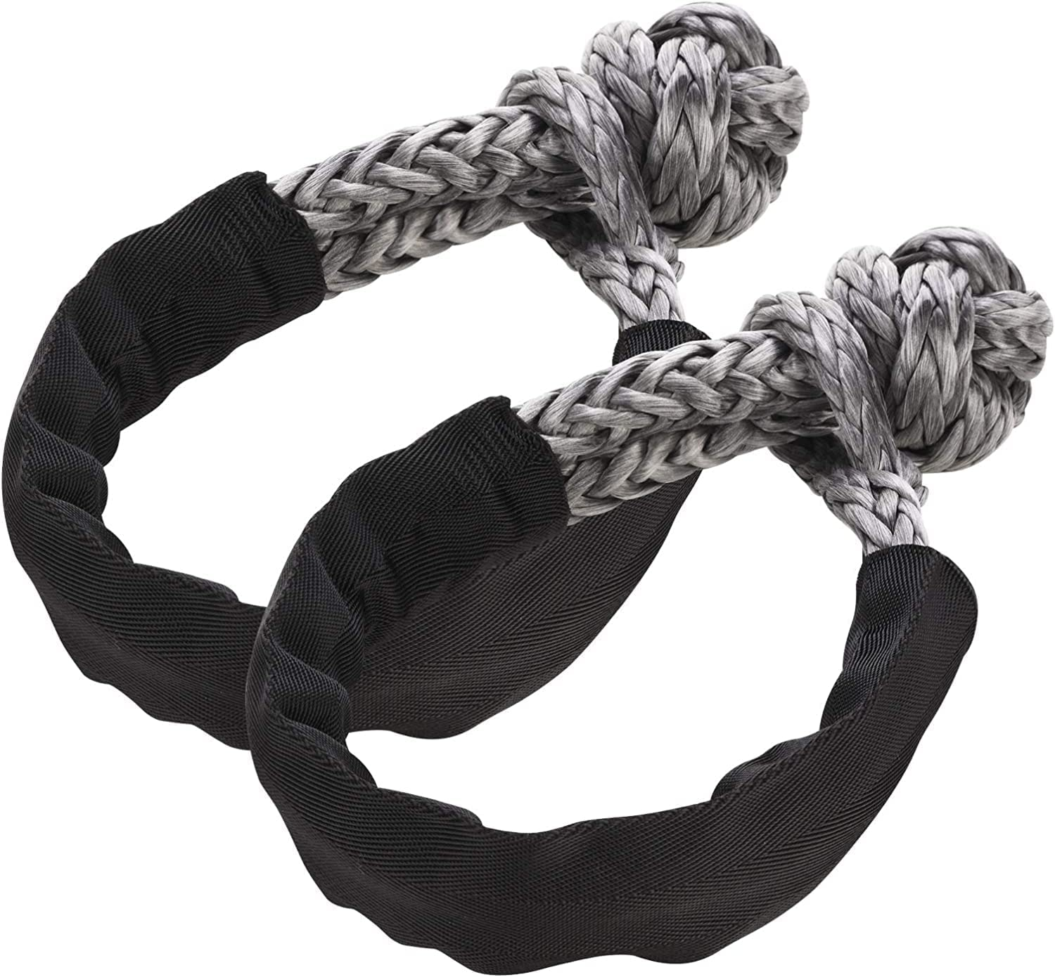 Synthetic Soft Shackle - 7/16 Inch X 22 Inch 35,000Lbs Breaking Strength, UHMWPE Rope Shackle with Protective Sleeves for Sailing SUV ATV 4X4 Truck Jeep Recovery Towing, Gray (2-Pack) image number 3