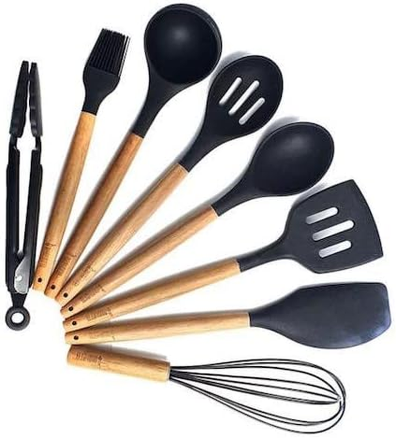 St Clare Silicone Wire Whisk with Acacia Handle, Black image number 3