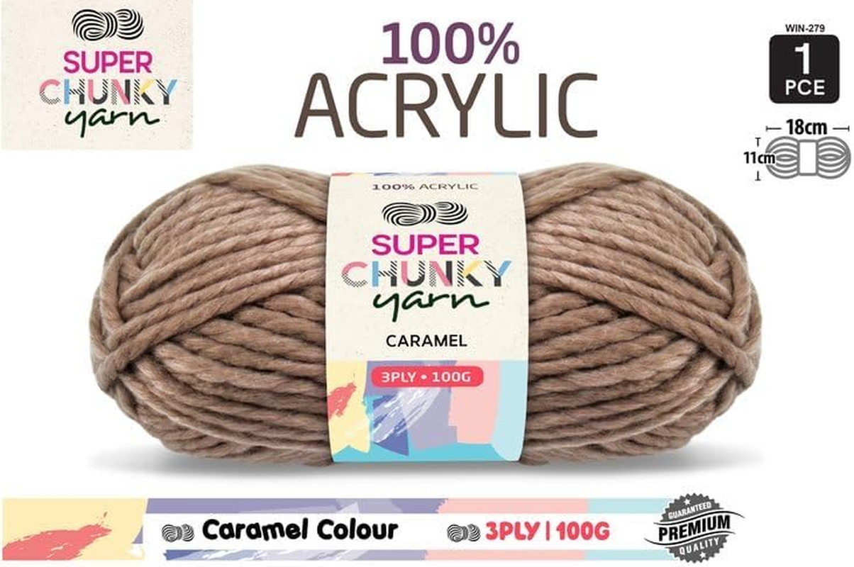 Yatsal Super Chunky 3-Ply Knitting Wool Yarn 100 G, Camel image number 1