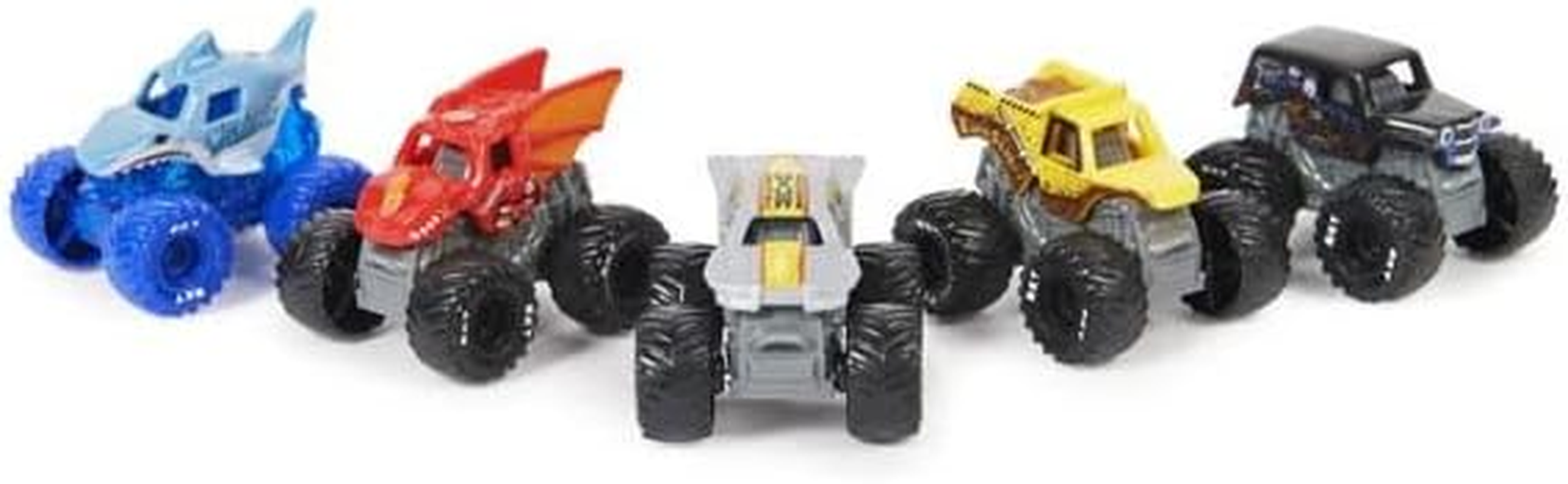Monster Jam Mini, Official Mini Collectible Monster Trucks; 1:87 Scale 5-Pack Includes 1 Mystery Truck