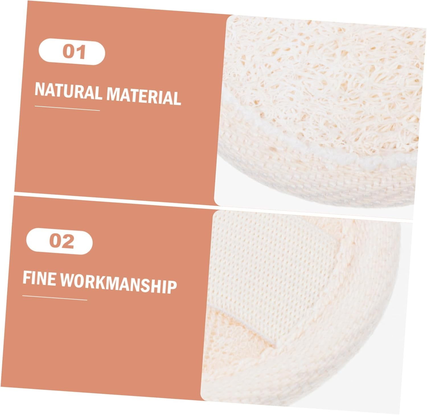 Mobestech Loofah Face Skin Puff Facial Cleaner 6.5Cm Rounded Cleansing Sponge 6Pcs Set for Makeup Removal and Daily Face Cleaning