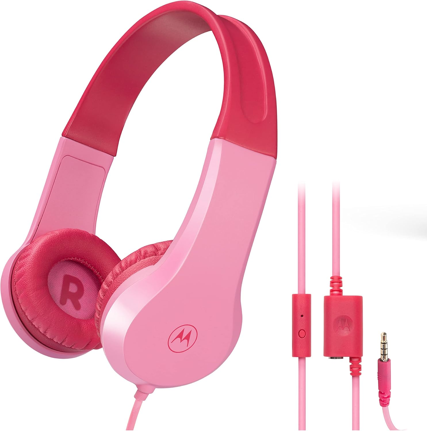 Motorola Sound JR200 - Children'S Headphones with Cable - Volume Limit 85 Db with Audio Splitter - BPA Free - from 3 Years - Pink image number 5