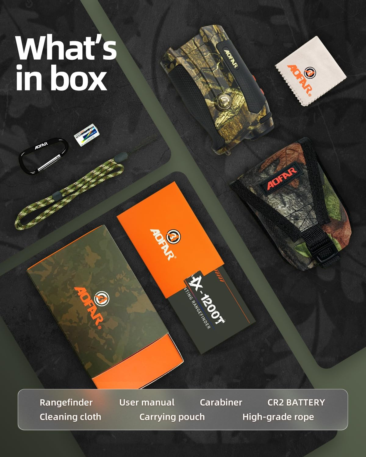 AOFAR HX-1200T Range Finder for 1200 Yards with Angle and Horizontal Distance, Wild Waterproof Rangefinder, 6X 25Mm, Range and Bow Mode, Free Battery Gift Package image number 3