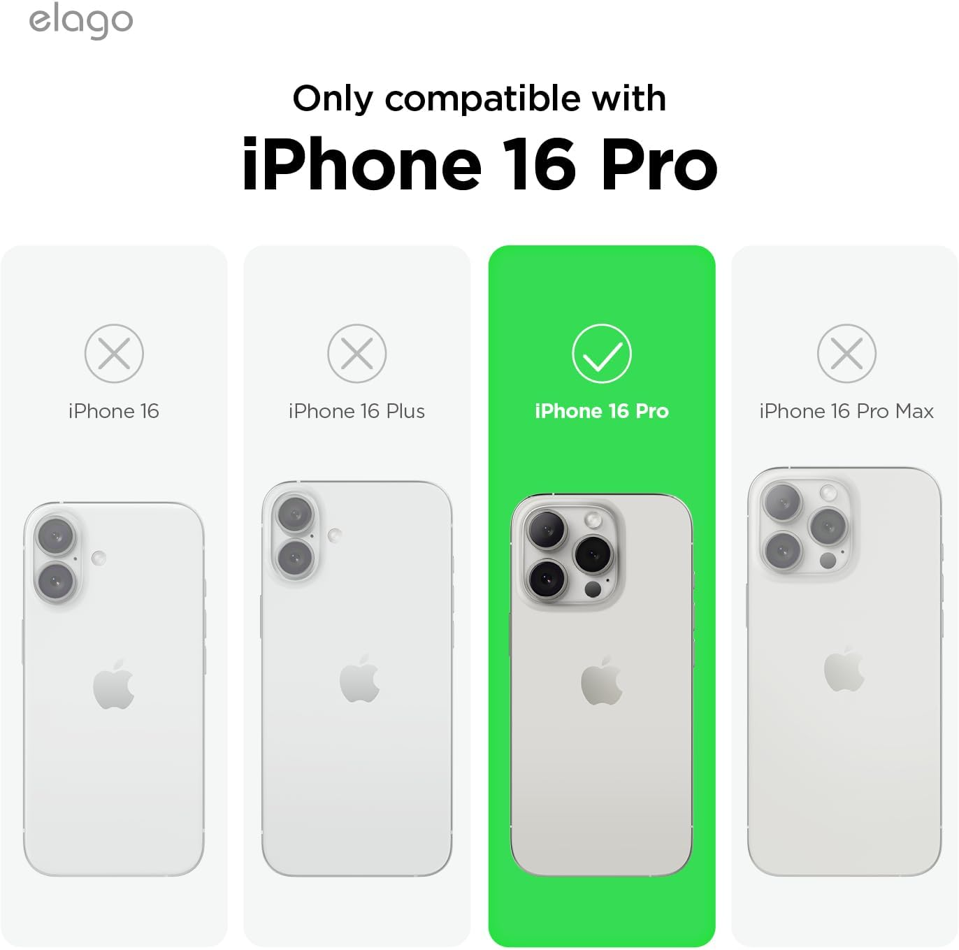 Elago Premium Liquid Silicone Case Compatible with Iphone 16 Pro Case, Full Body Protective Cover, Shockproof, Slim Phone Case, Anti-Scratch Soft Microfiber Lining, 6.3 Inch (Black) - Alpine Green image number 5