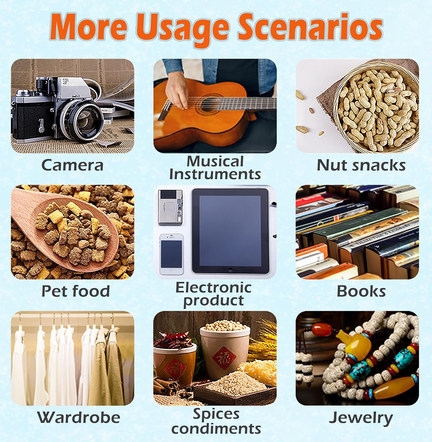 Orange Silica Gel Packets, 10 Gram 100 Packs Premium Desiccant Packs for Storage, Moisture Absorbers for Control Absorbing, Desiccant Dehumidifiers Bags for Electronics, Clothes Shoes, Jewelry, Spice (100)