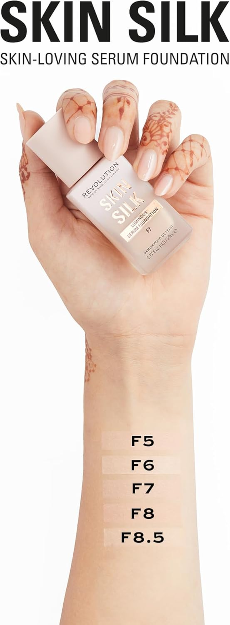 Revolution Skin Silk Serum Foundation 23 Ml, F7 Shade image number 5