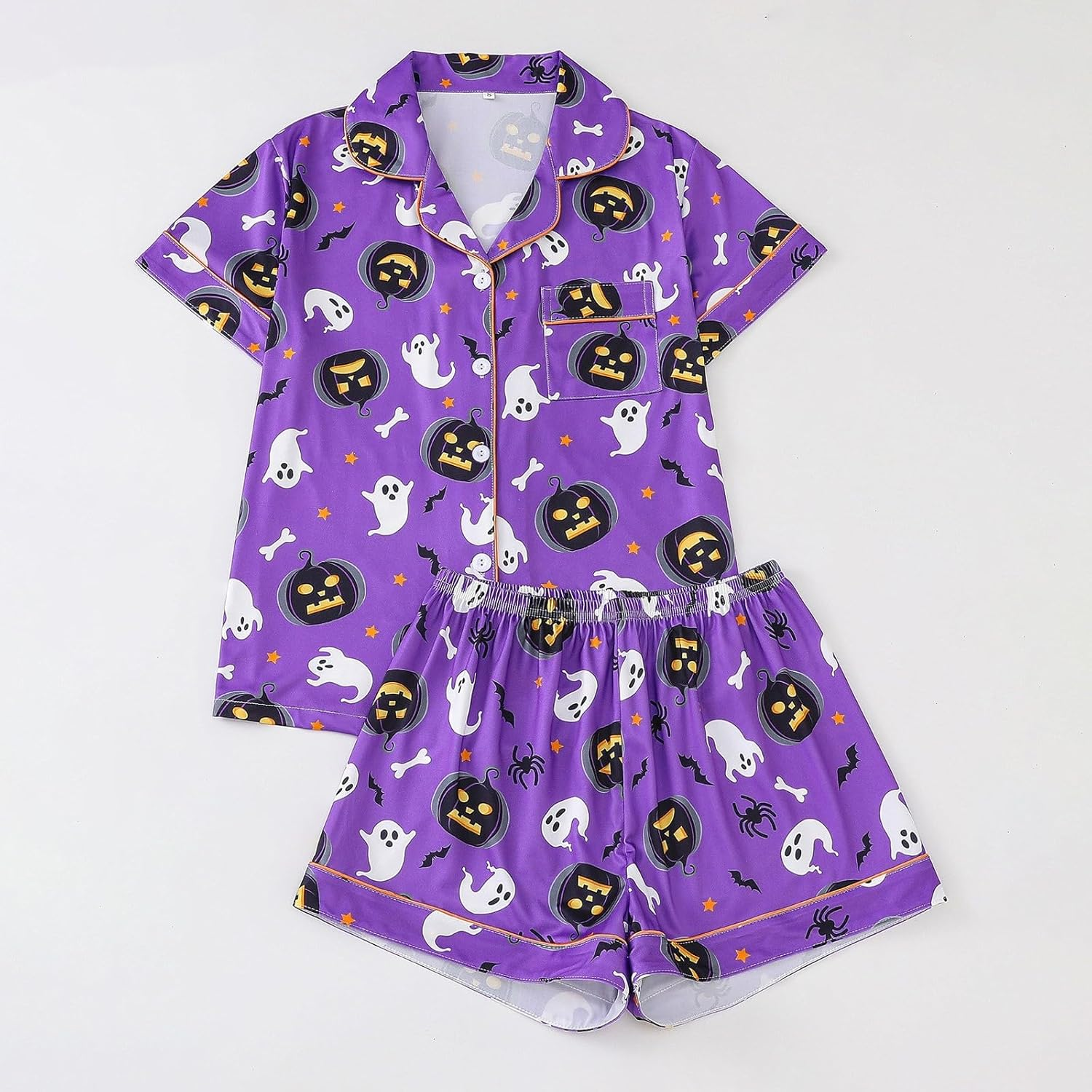 Halloween Pajamas Pjs for Women Cute 2 Piece Short Sets Short Sleeve Top and Shorts Sleepwear Halloween Pajamas Sets image number 4