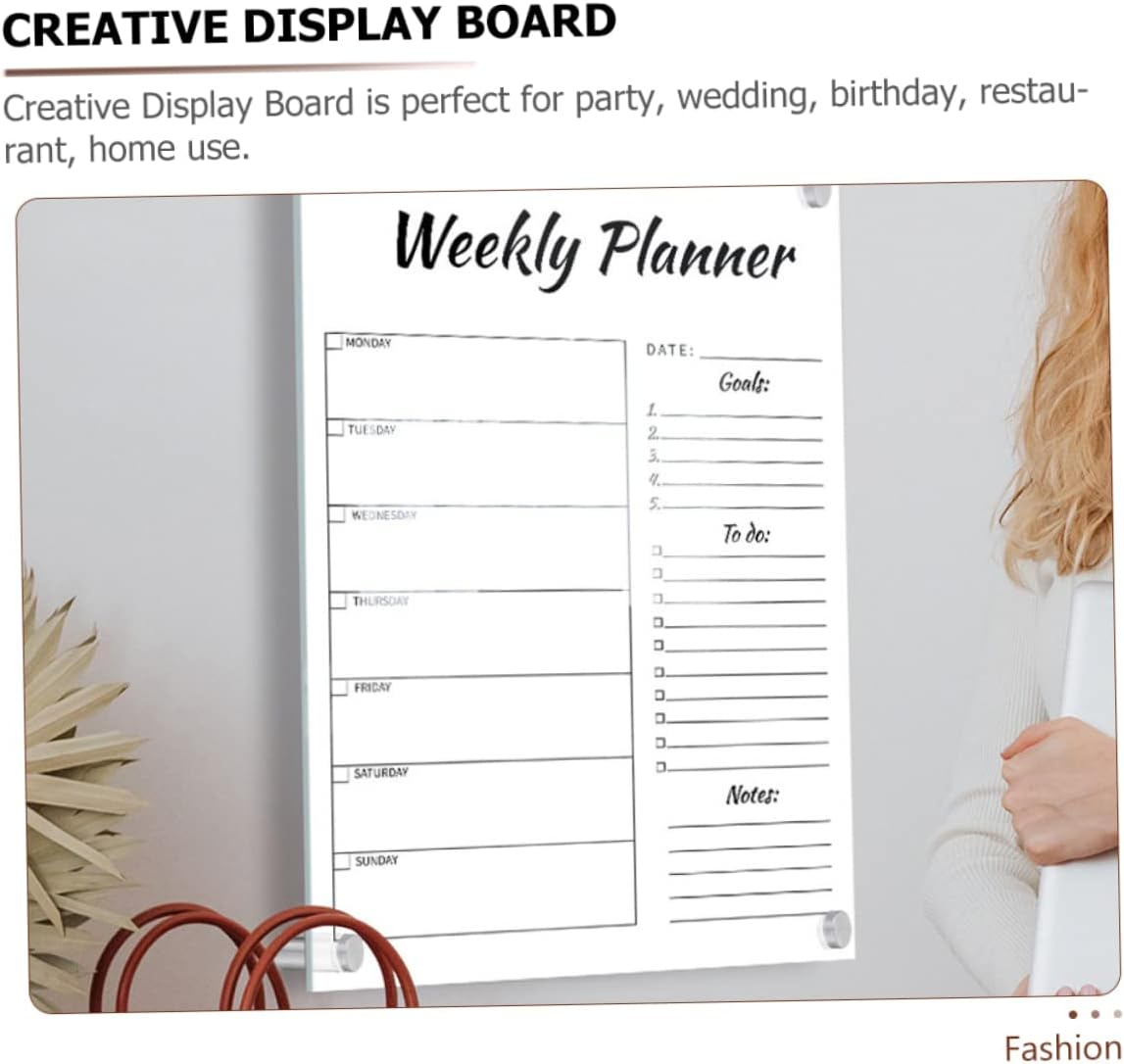 HOODANCOS 1 Message Writing Board Whiteboard Calendar Clear Magnets Handwritten Memo Board Desk Whiteboard Creative Message Board Acrylic Office Whiteboard Eraser Menu Board image number 1