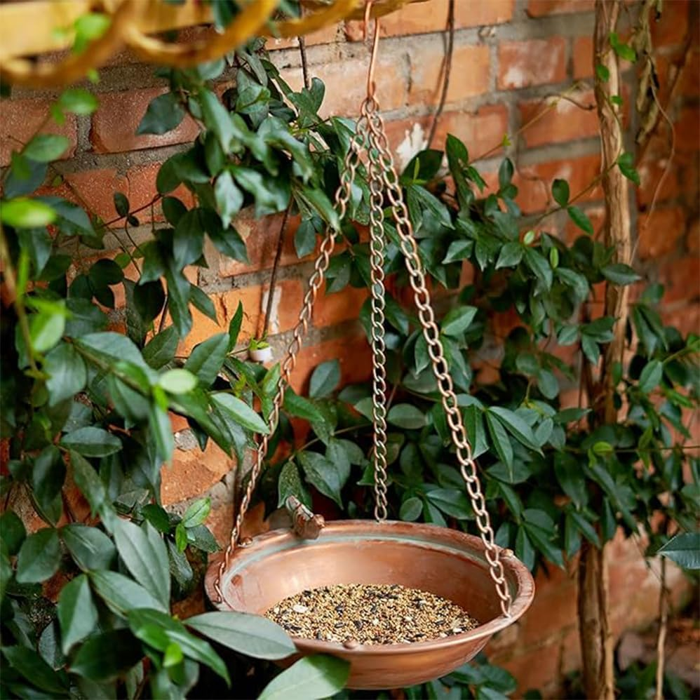 Iron Bird Bath for Outdoors - Hanging Bird Bath for Outside, Multi Functional,Hanging Bird Feeder Tray for Backyard Decor, for Outdoor Bird Feeder,Backyard, Patio Garden Yard Decoration. image number 5