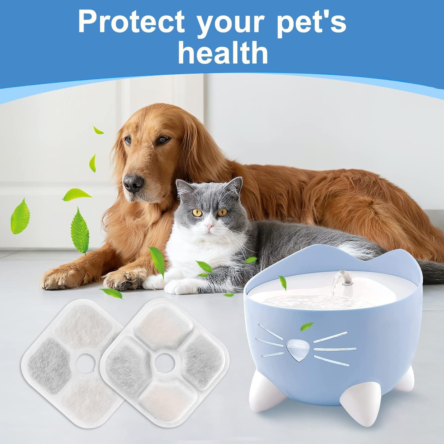 Pack of 4 Cat Fountain Filters for 2.5 L Pixi Drinking Fountain, Resin Activated Carbon Three Layer Filtration System, for 43717 Filter Cat Fountain Replacement Filter (Pack of 4) image number 3