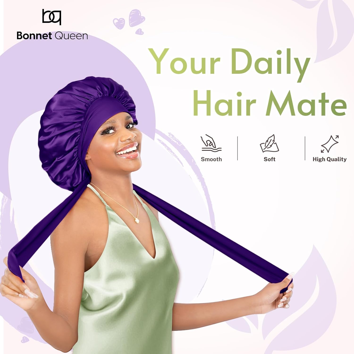 Silk Bonnet for Sleeping Satin Bonnet Hair Bonnet Braid Bonnet image number 5