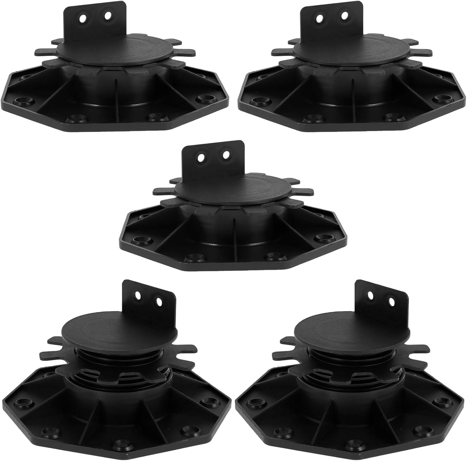 5Pcs Deck Support Pedestals Height Adjustable, Pedestal Paver Supports, Sturdy Deck Support Pedestals Low Profile Mini Deck Support for Wood Wpc Aluminum image number 3