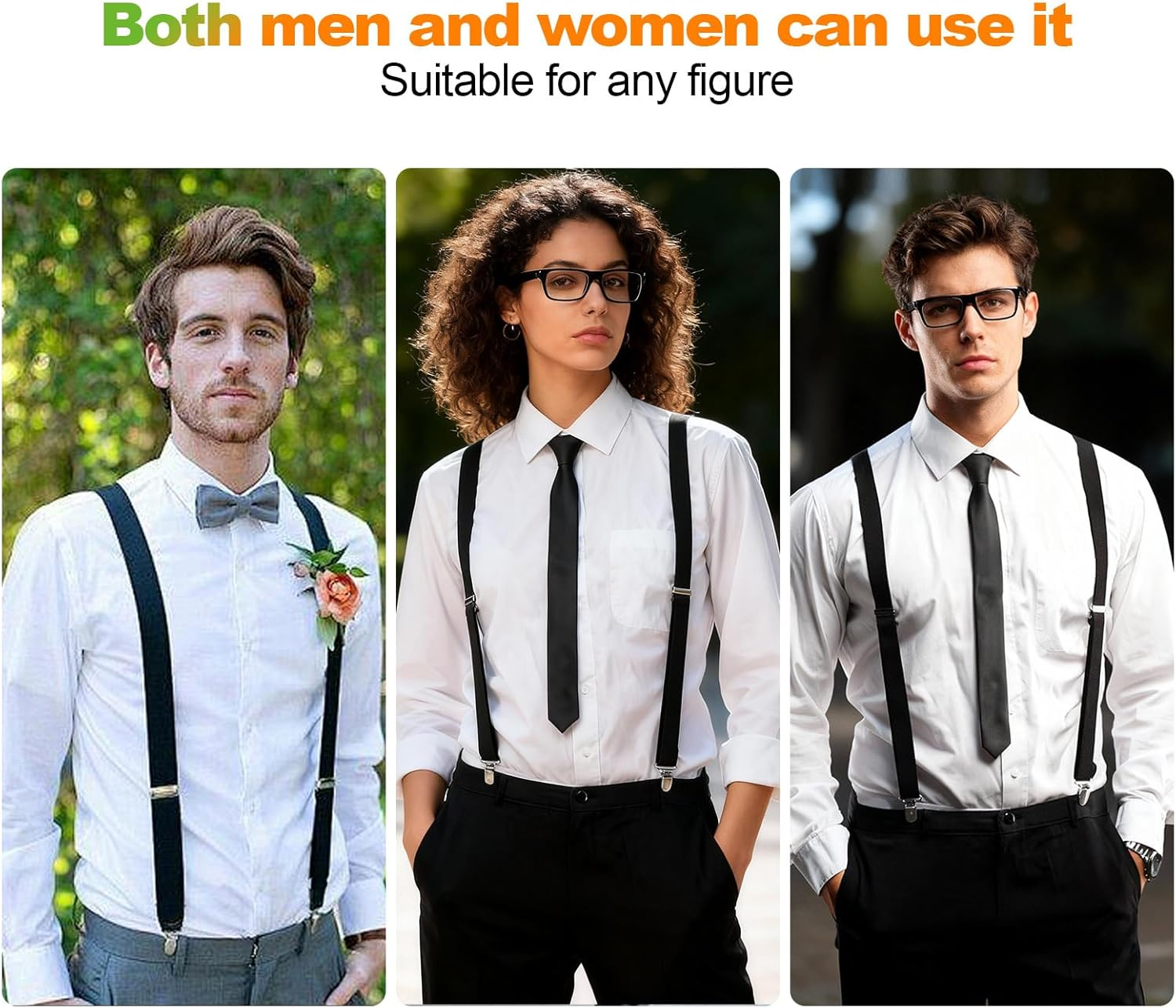 Suspenders for Men,Cozy CORE Fully Adjustable Y Shaped Elastic Suspender with 3 Strong Clips Adjustable Braces image number 3