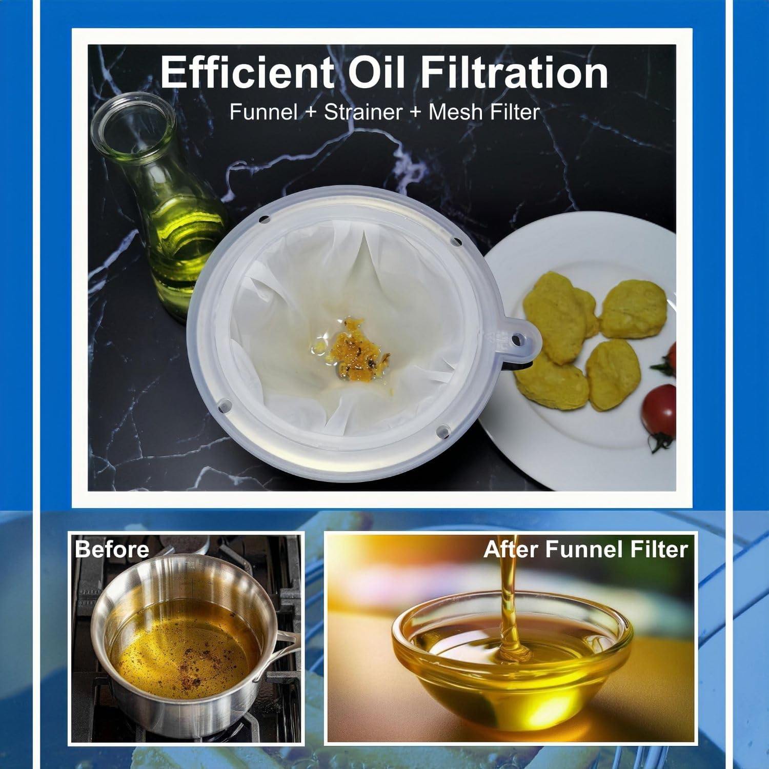 Stainless Steel Kitchen Funnel, 12.7 Cm, with 200 Mesh Filter Strainer, Food Grade SUS304 image number 4