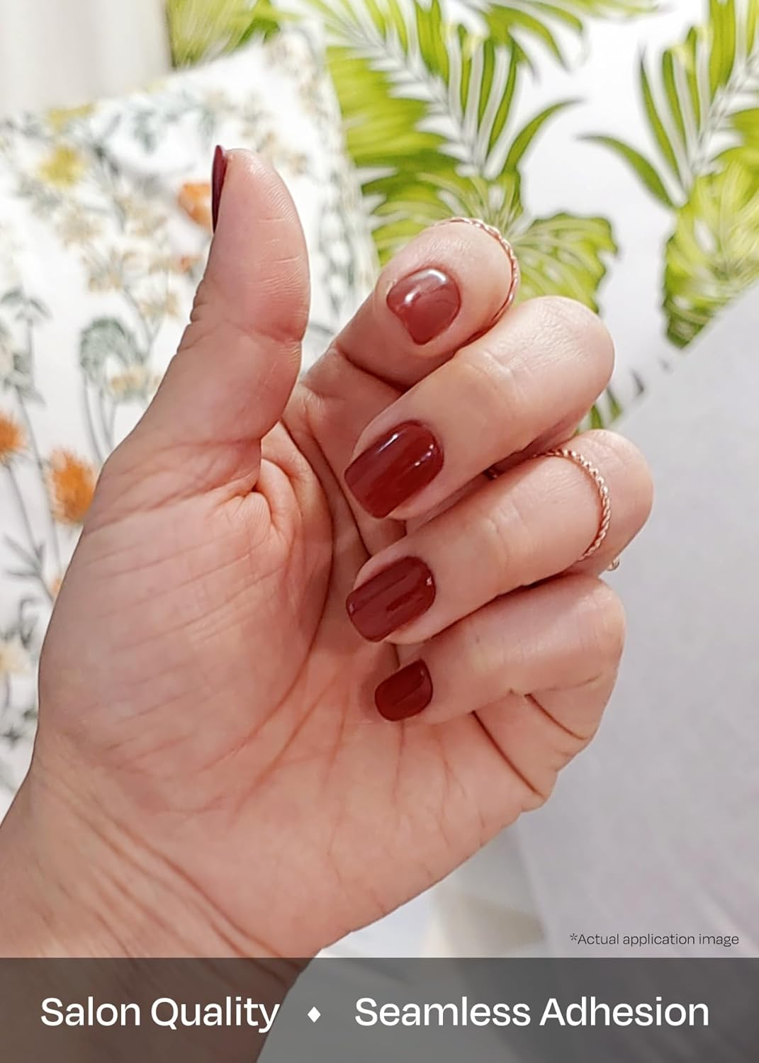 Ohora Semi Cured Gel Nail Strips (N Chilly) - Works with Any UV Nail Lamps, Salon-Quality, Long Lasting, Easy to Apply & Remove - Includes 2 Prep Pads, Nail File & Wooden Stick image number 3