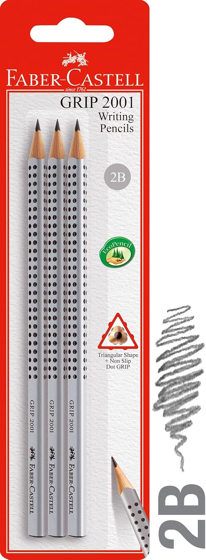 Faber-Castell Grip 2001 Graphite Pencil 2B, 12 Pack (11-317002) image number 1