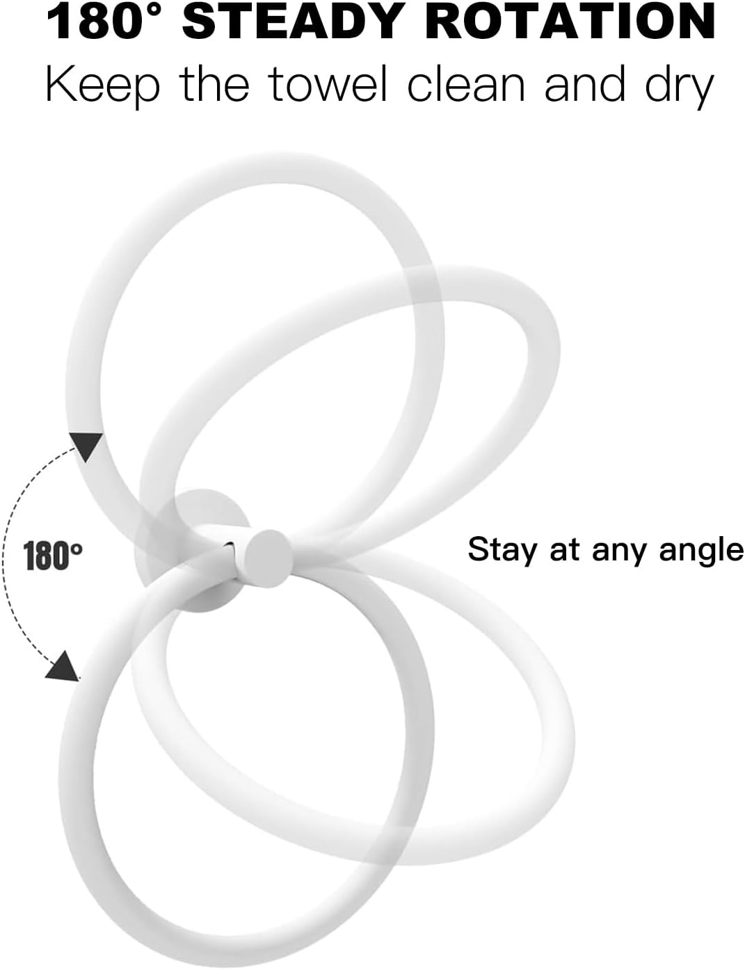 Cilee White Towel Ring for Bathroom，Bath Towel Ring, Bathroom Hardware Accessories，Hand Towel Holder SUS304 Stainless Steel Bathroom Towel Rack，Towel Hanger for Bath Wall Mount image number 6