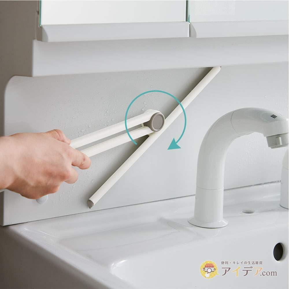 コジット COGIT Magnetic Drainage Wiper Wiper Drainer Wiper Squeegee Cleaning Tool Bathroom Window Kitchen Window Compact White image number 4