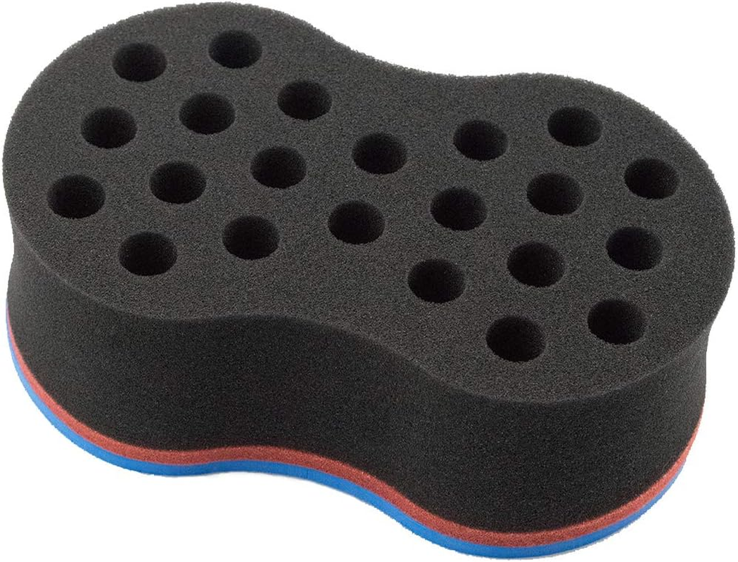 Twist Hair Sponge Brush Curl Sponge Big Holes for Women and Men Dread Foam Afro Curling Loc Barber Coil Nappy Brush Wave Black Sponge 3 Pcs image number 1