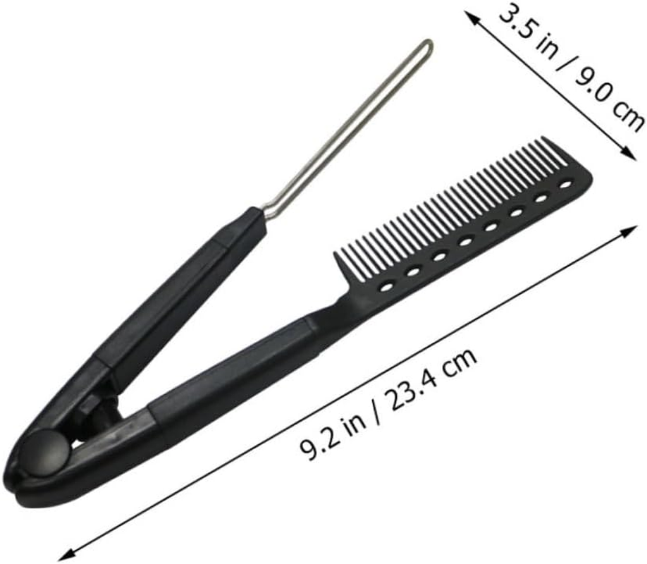 Garneck 1Pc Shaped Hair Straightening Comb Professional Hairstyling Tool for Effortless Straightening Durable Comfortable Grip for All Hair Types Smooth Teeth Design to Prevent image number 4