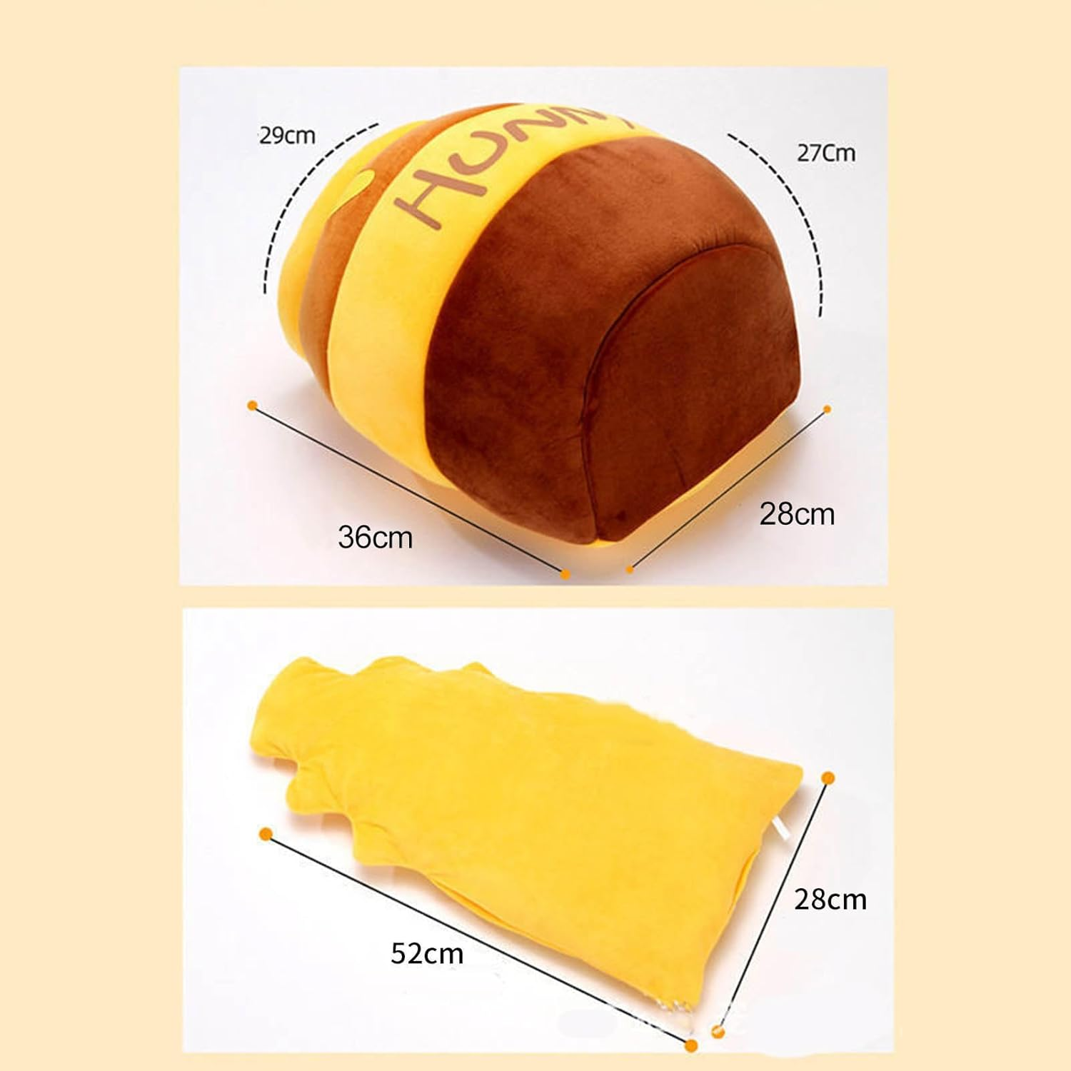 Cat Beds for Indoor Cat Bed, Cute Cave Bed, Warm Soft Removable Cushion Honey Pot Shape Cute Pet Bed House for Indoor Kittens and Puppy Small Dog image number 3