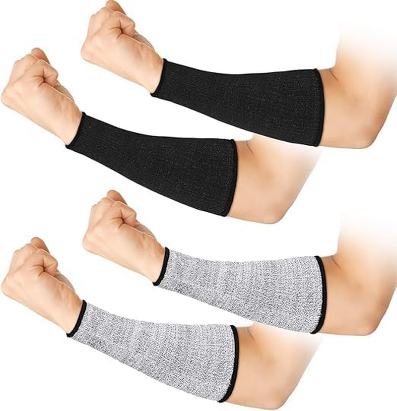 2 Pairs Cut Resistant Sleeve Arm Protection Sleeves Level 5 Protection Safety Protective Sleeves for Men Women image number 3