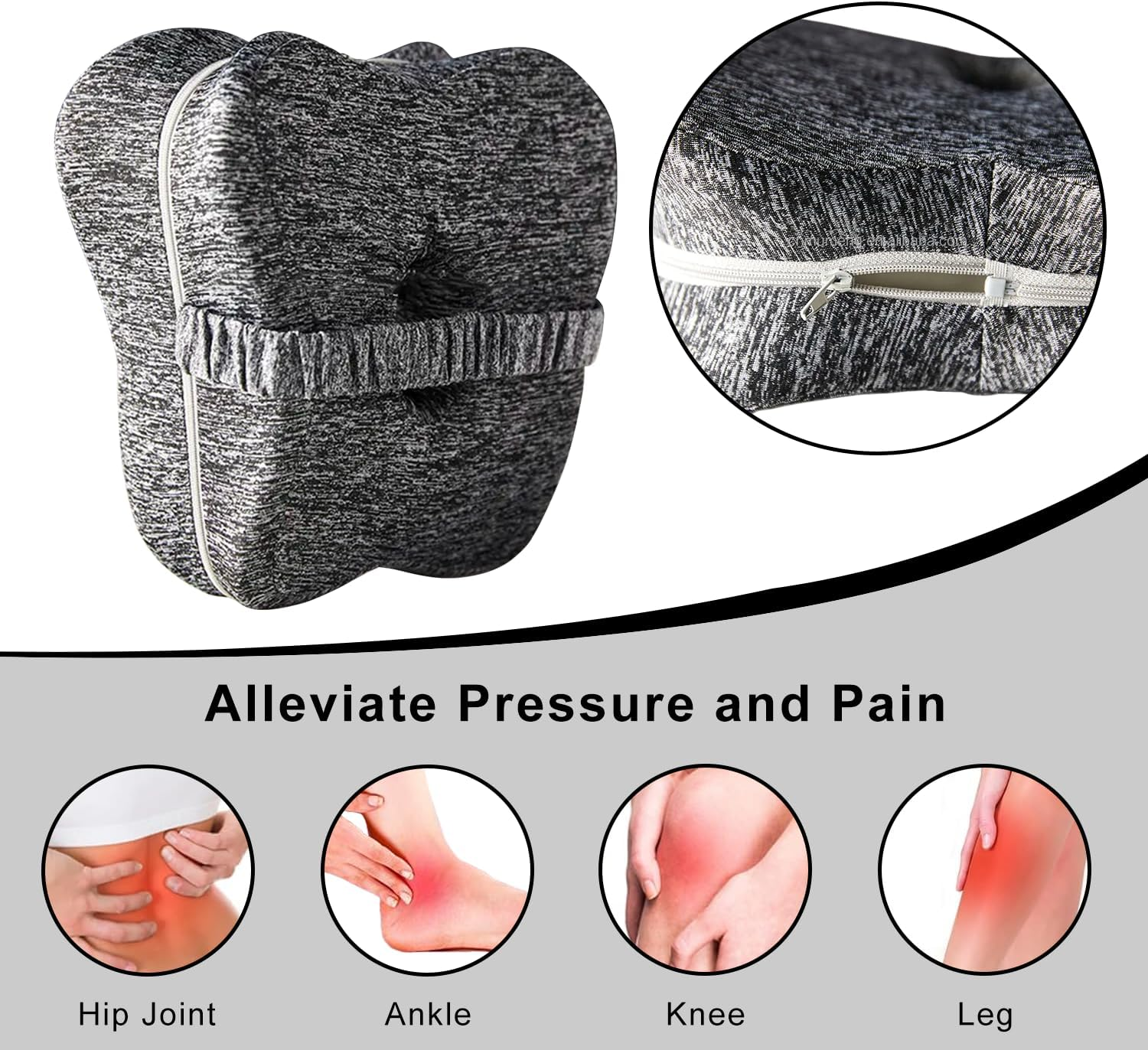 Knee Pillow for Sleeping on Side, Memory Foam Wedge Pillow Knee Pillow, Leg Pain, Knees Pain, Joints Pain & Pregnancy Bed Leg Cushion for Side Sleepers image number 6