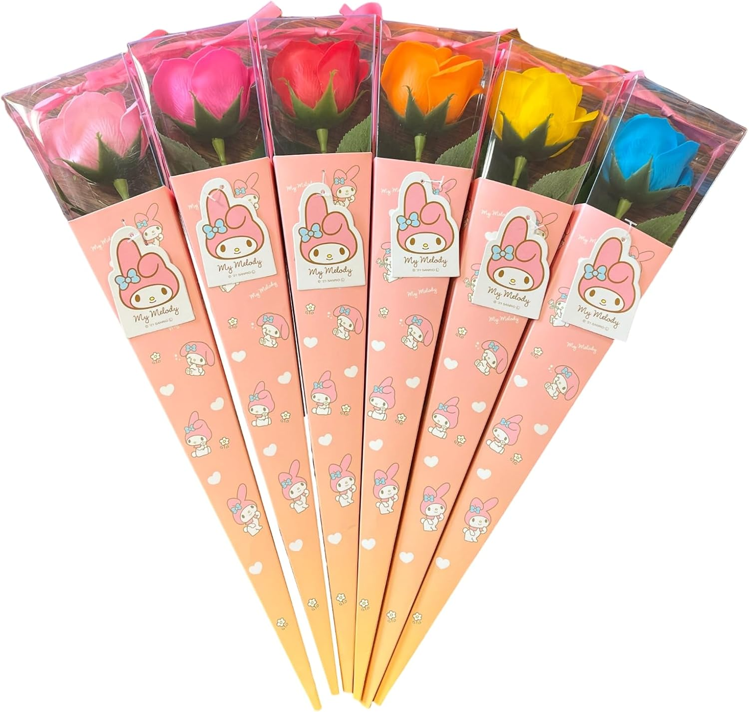 Q-FLA 799792 My Melody Kelly Soapflower Bath Salt, 6 Colors, ASST, 1 Flower, Bouquet, Present, Celebration image number 1