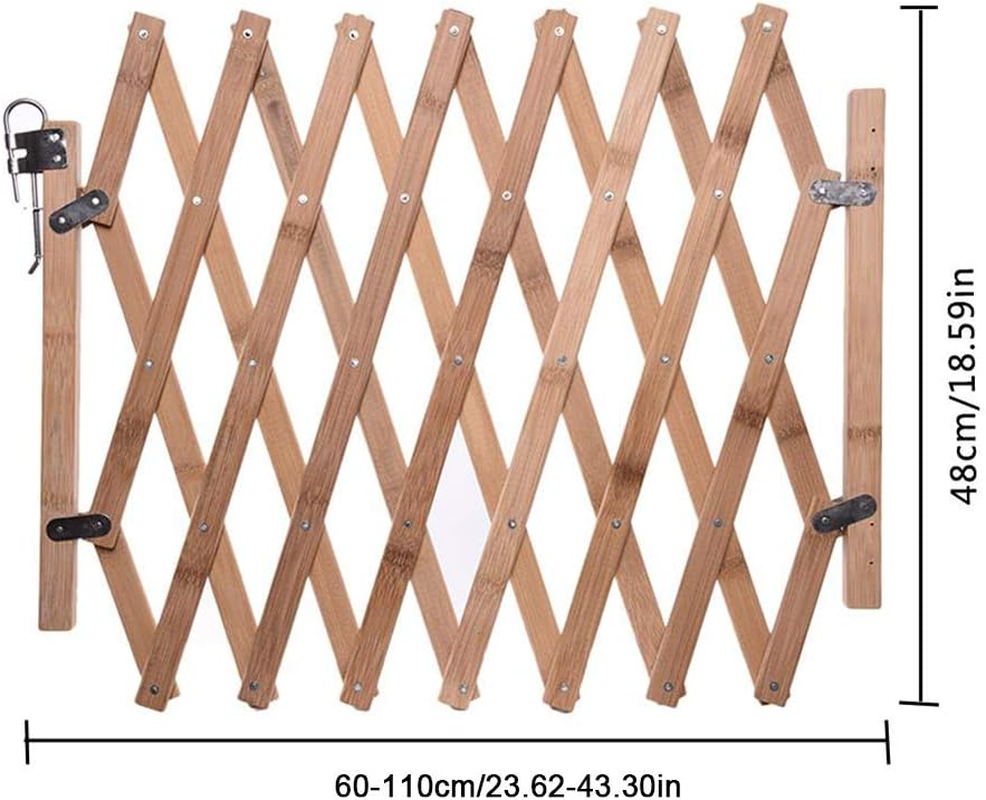 Wooden Pet Gate Retractable Adjustable Sliding Door Indoor Safety Fence for Dog Puppy Stairs (Assorted Color) image number 3