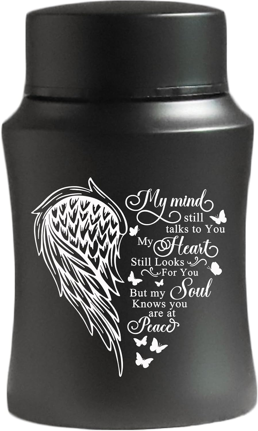 4.5 Inches High Small Urn for Human Ashes Stainless Steel Mini Cremation Urn Small Keepsake Urn Memorial Ashes Container-Blue image number 4