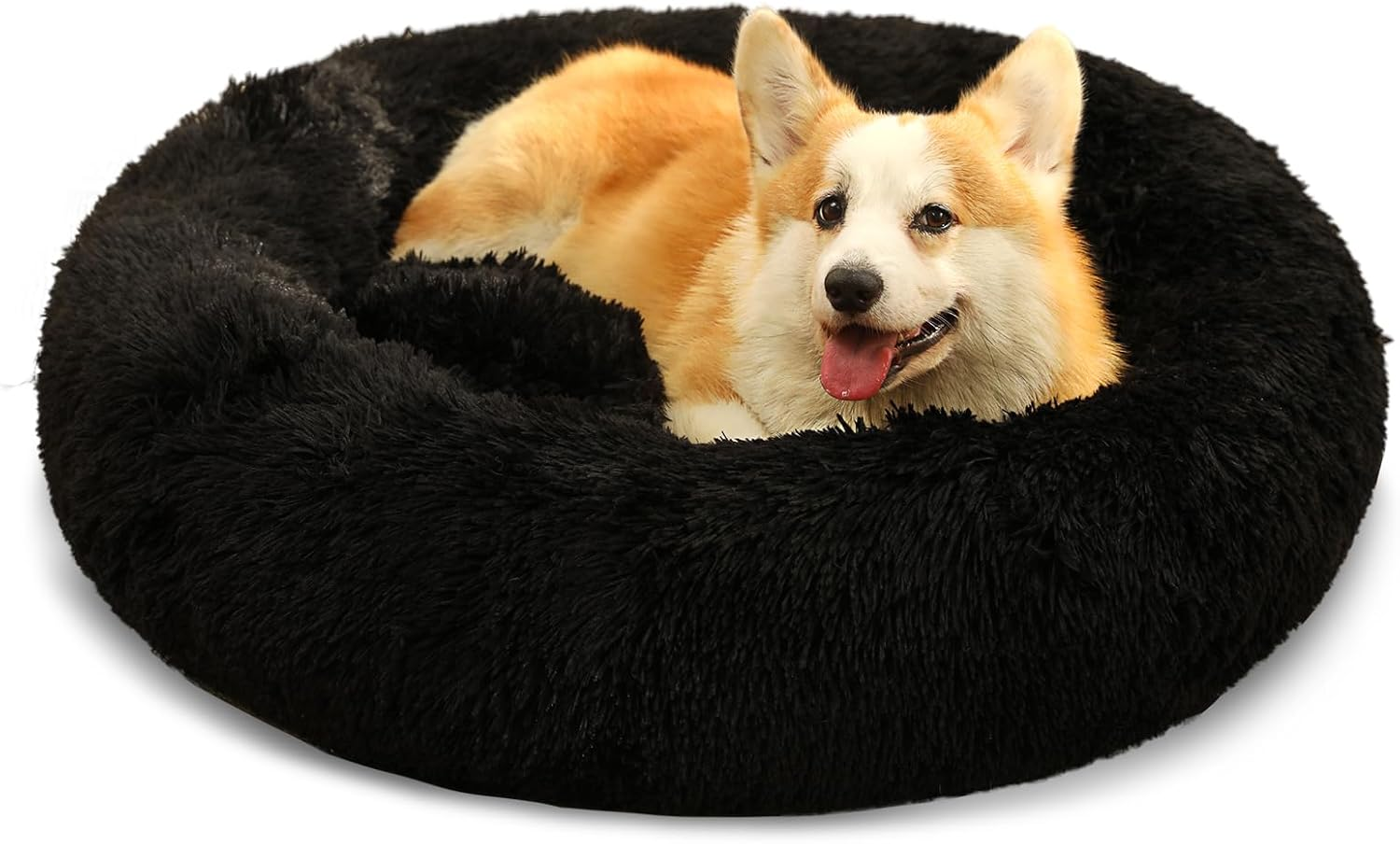 Kimpets Snuggle Dog Bed, Comfy Calming Dog Bed, Machine Washable Dog Bed for Medium Dogs, Cute&Fuzzy&Anti Anxiety Dog Bed, 27.5'' Soft Bean Dog Bed, up to 25Lbs Cozy&Comfy Dog Beds for Medium Dogs
