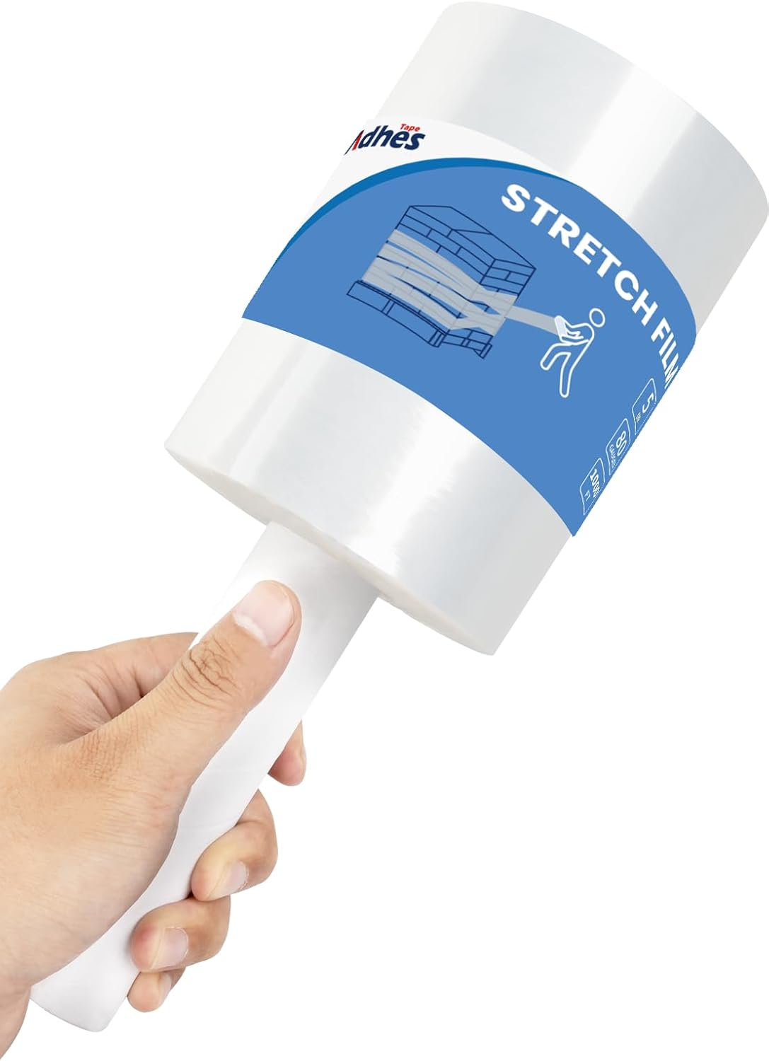 ADHES Mini Hand Stretch Wrap Film 5 Inch X 1000 Feet Industrial Strength 20Um Stretch Film 127Mm X 304M, Shrink Wrap Roll for Packing, Pallet, Furniture Wrapping Moving & Protection image number 4