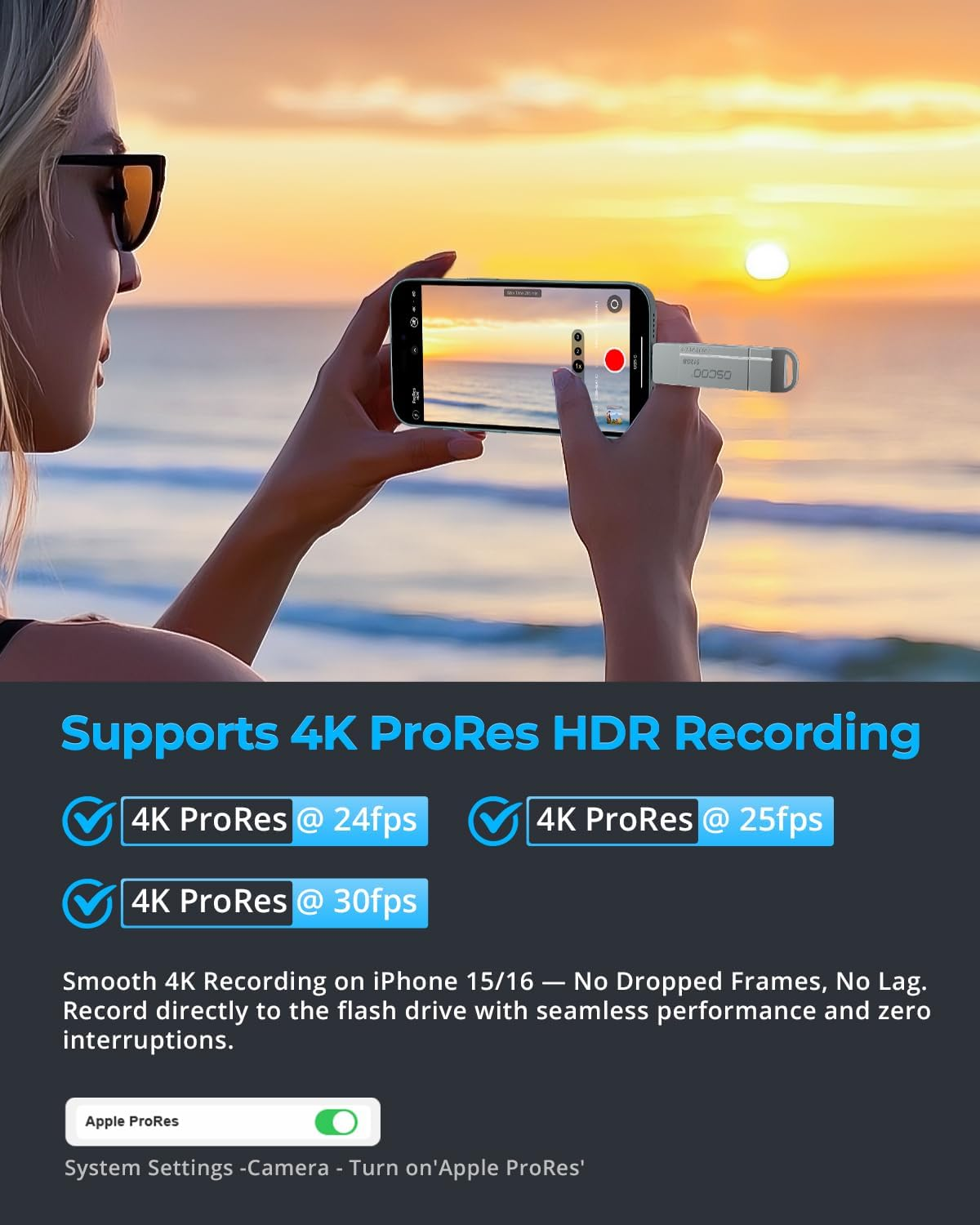 OSCOO 512GB USB Flash Drive &ndash; USB 3.2 Gen1 High-Speed Thumb Drive, up to 550Mb/S, Dual USB-C & USB-A Ports, Compatible with USB-C Smartphones, Android, PC, Laptop &ndash; Portable Photo & Video Backup Stick image number 5