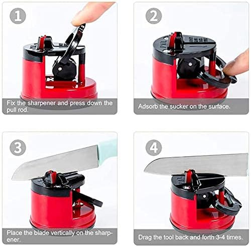 Small Knife Sharpeners, Professional Knife Sharpening Tool Helps Repair, Restore and Polish Blades,Non-Slip Suction Cup Design,Safe and Easy to Use,Suitable for All Blade Types image number 6