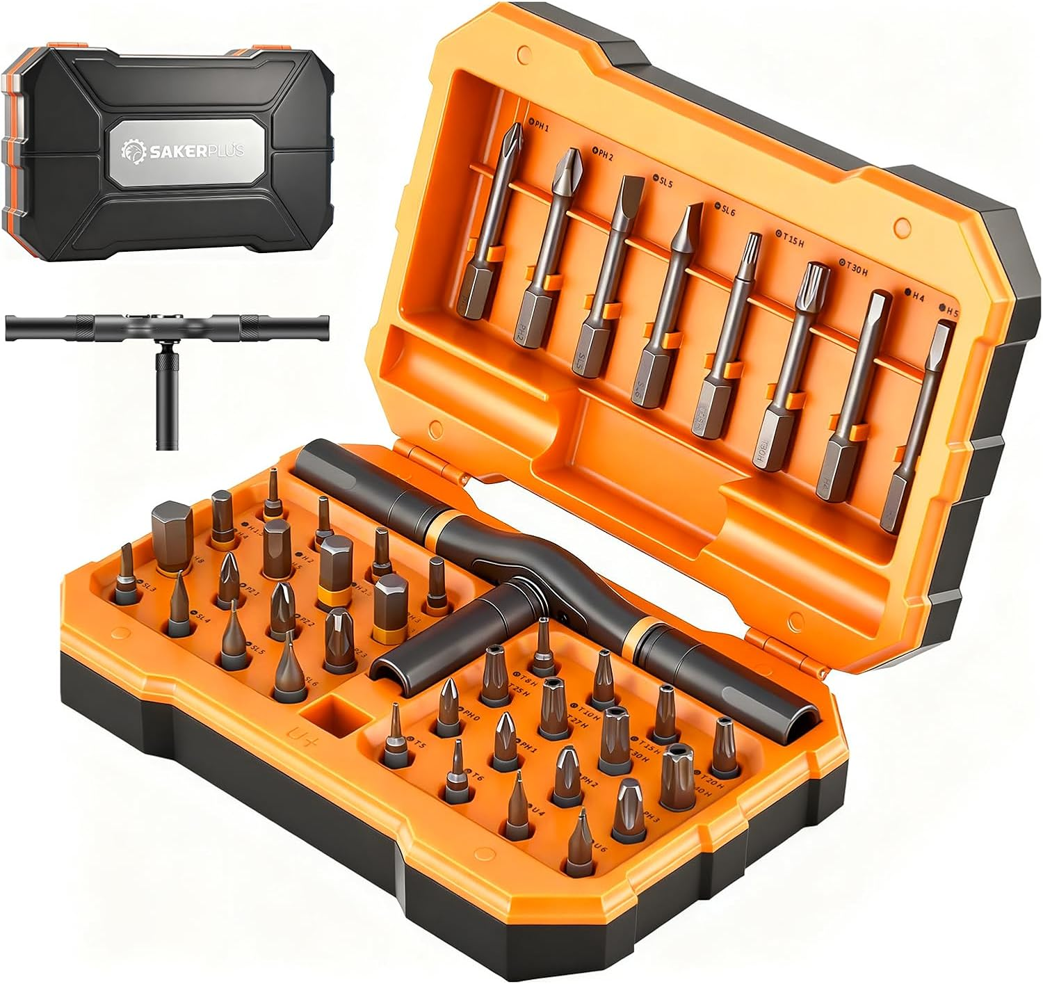 Upgrated 42 in 1 Magnetic Screwdriver Set, Ratcheting Screwdriver Kit,Detachable Multi-Functional Handle & 40Pcs in Storage Case for Electronics, Furniture, DIY (Grey)