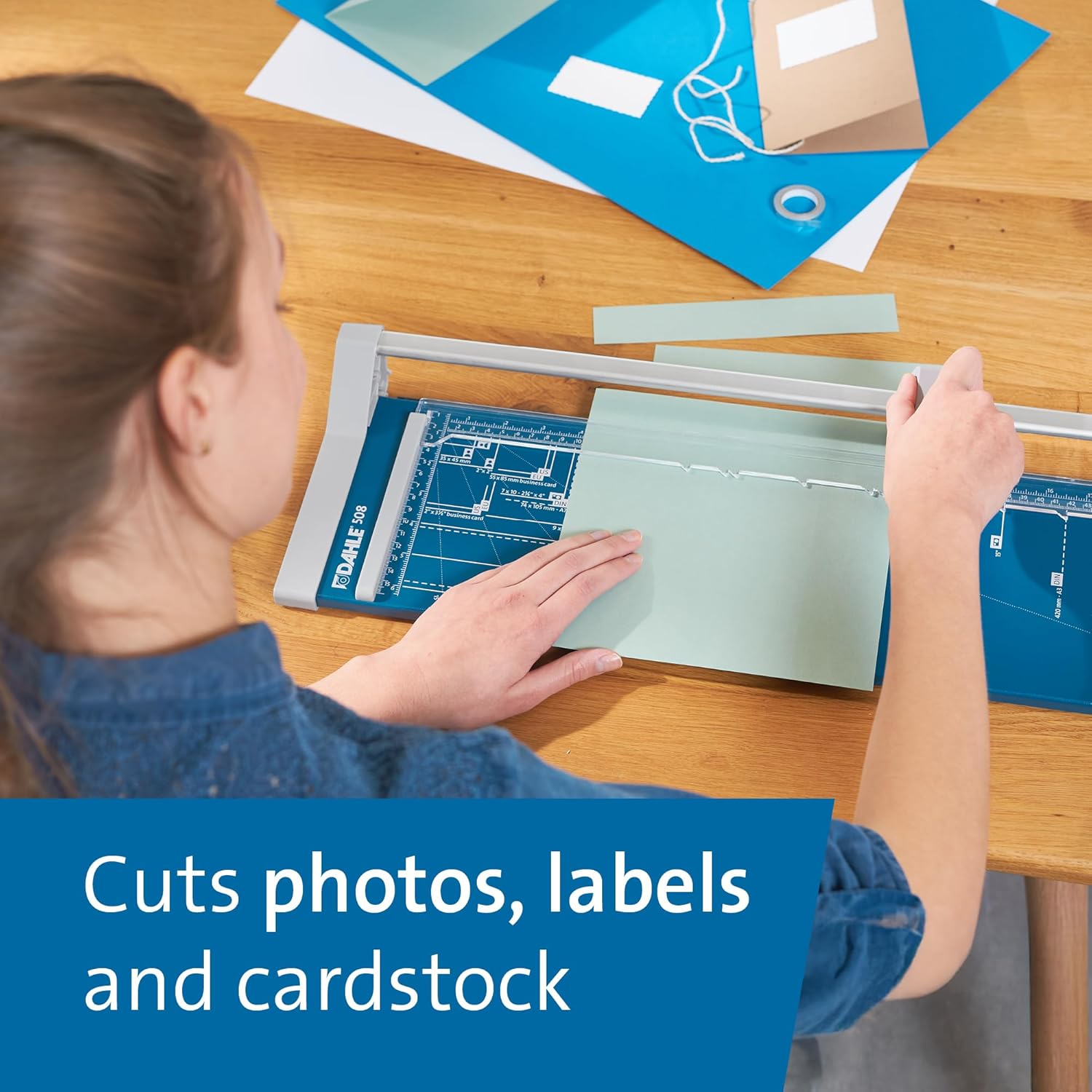 Dahle 508 Rotary Trimmer 2020 Model (Cutting Performance up to 6 Sheets/Din A3) Blue image number 3